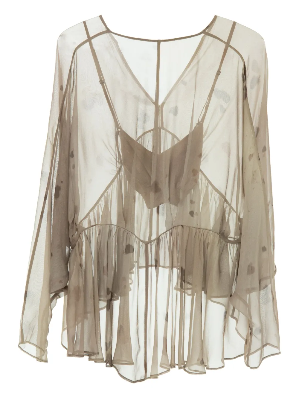  Yangkehan Ruffled Blouse - Neutrals 