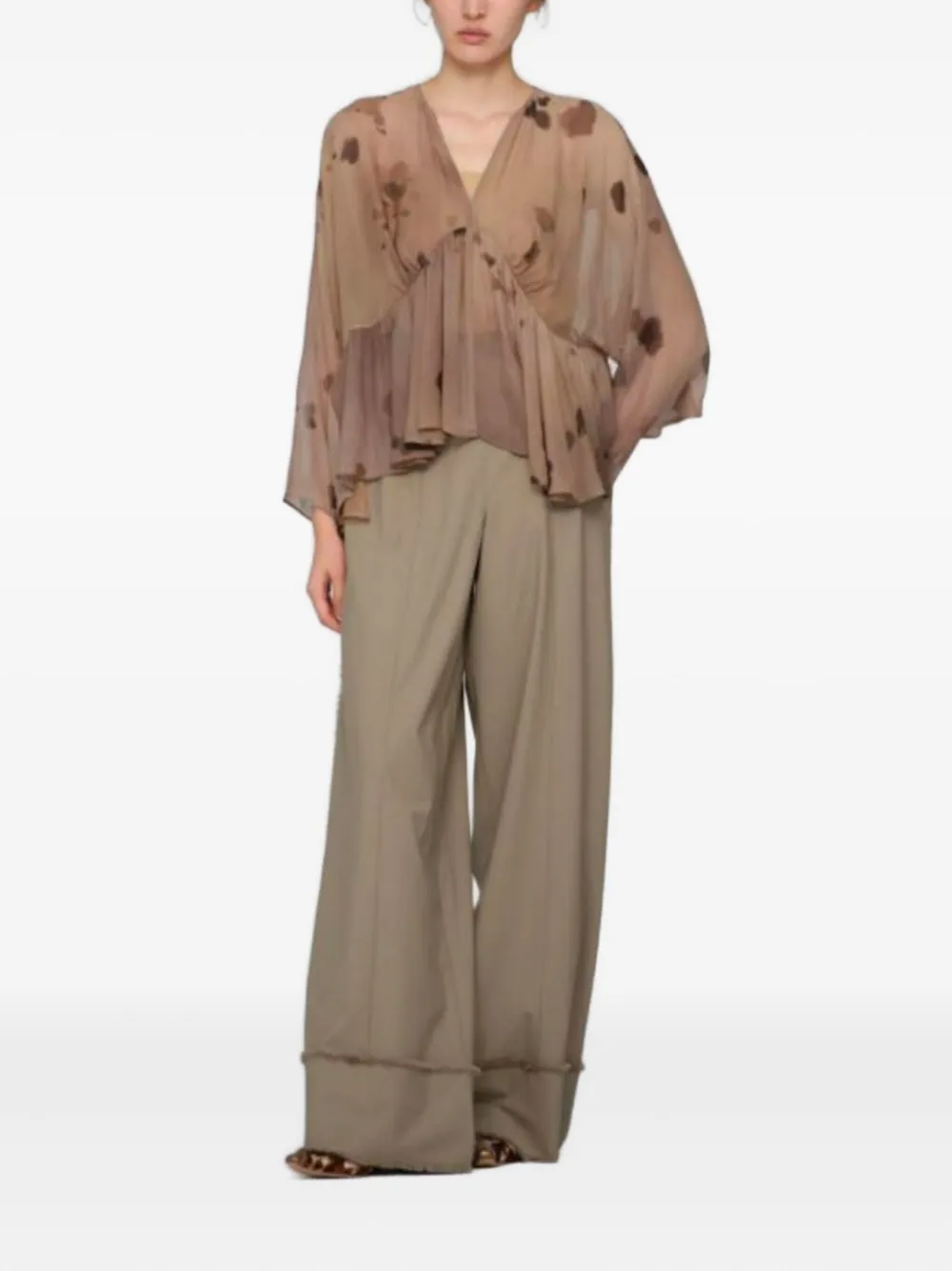 YANGKEHAN ruffled blouse - Beige