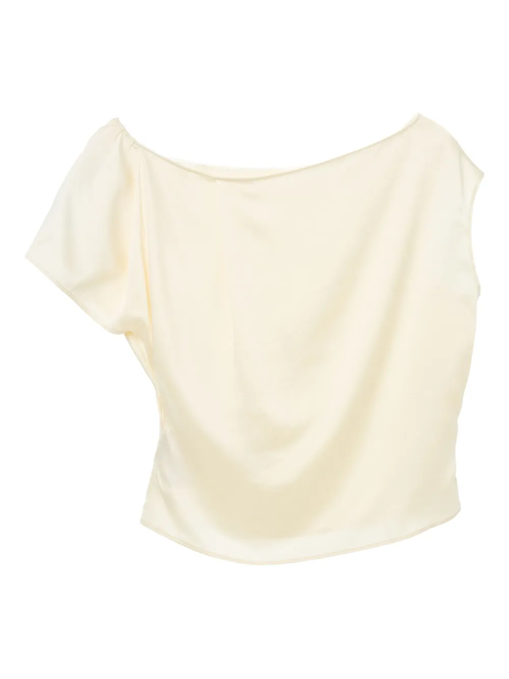 Yangkehan Draped One-shoulder Top In Brown