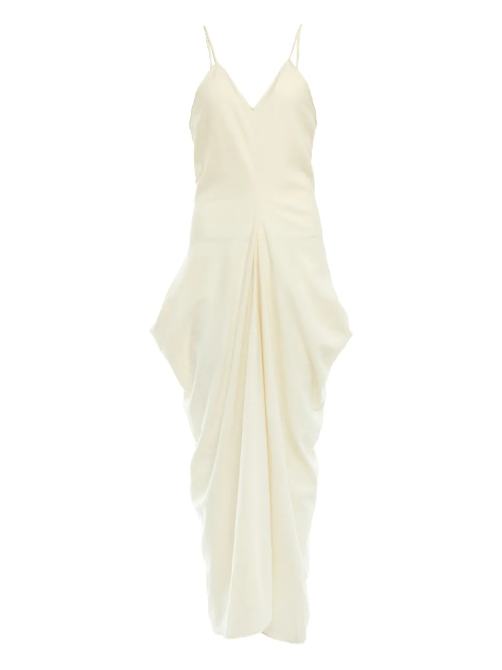 YANGKEHAN draped V-neck asymmetric party dress | White | Image 1