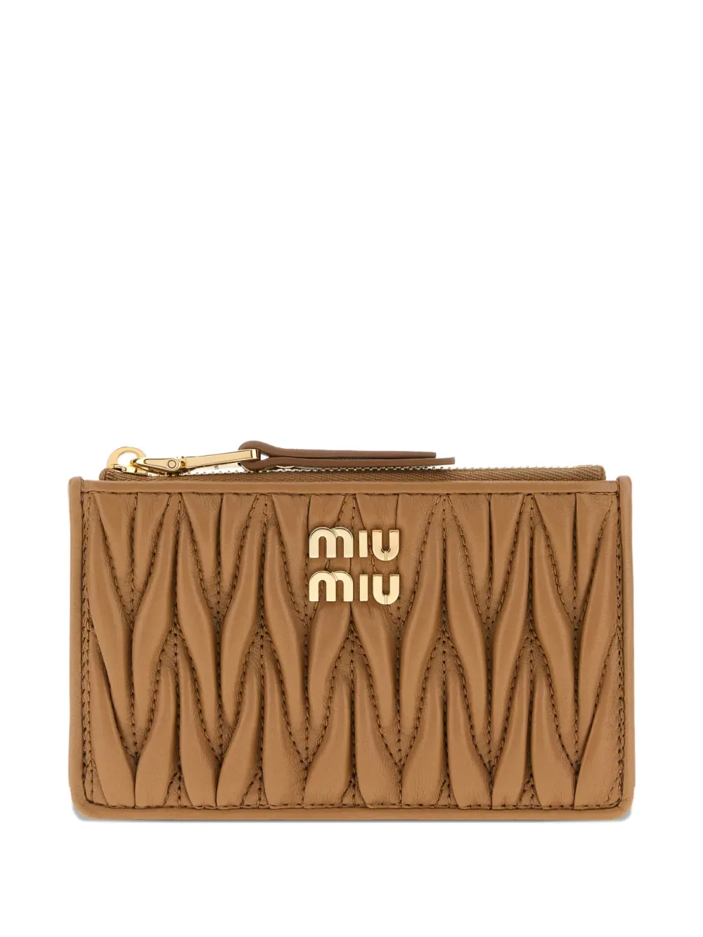 Miu Miu Portacarte trapuntato - Marrone