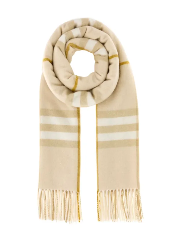 Burberry Checked Cashmere Scarf Neutrals FARFETCH TR