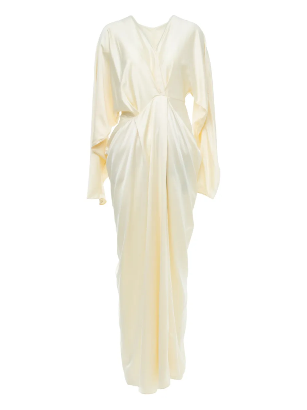 YANGKEHAN draped V-neck maxi dress | White | Image 1