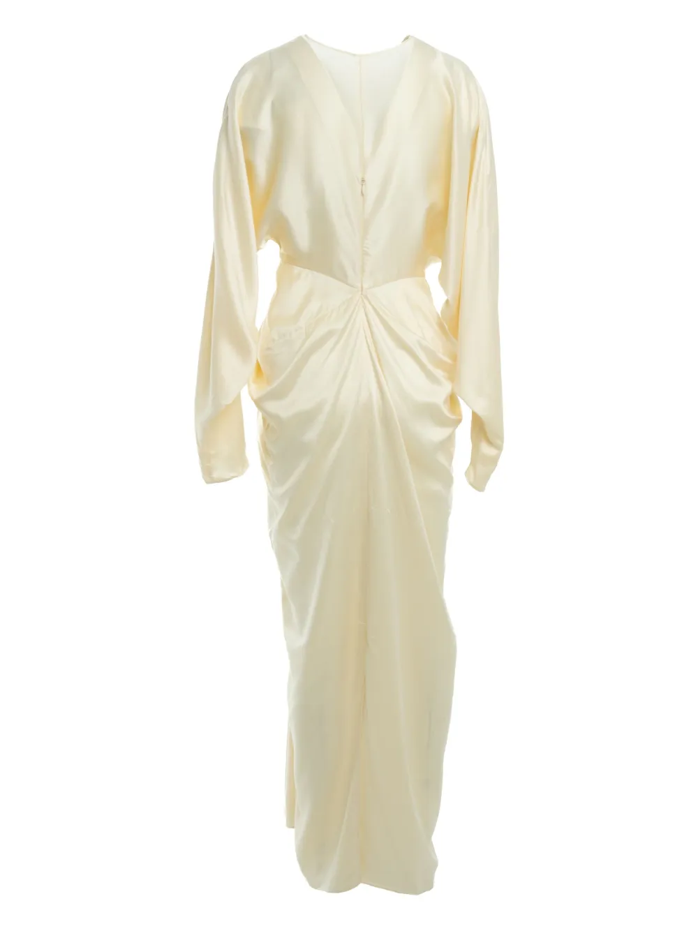 Yangkehan Draped V-neck Maxi Dress In Neutral