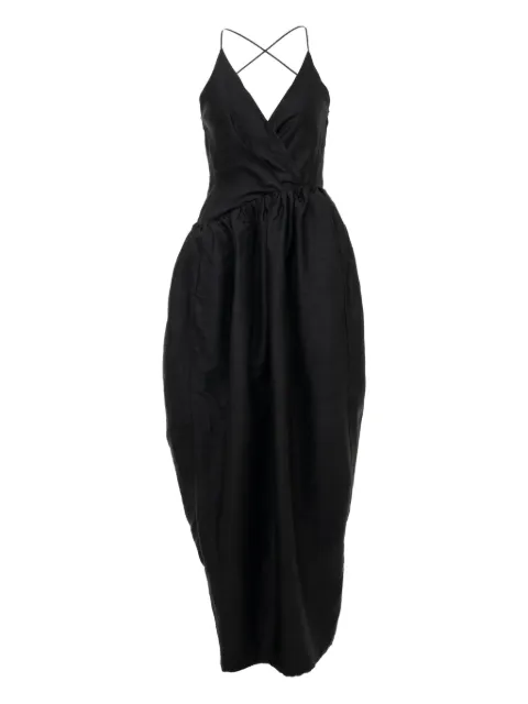 YANGKEHAN cross-back draped dress