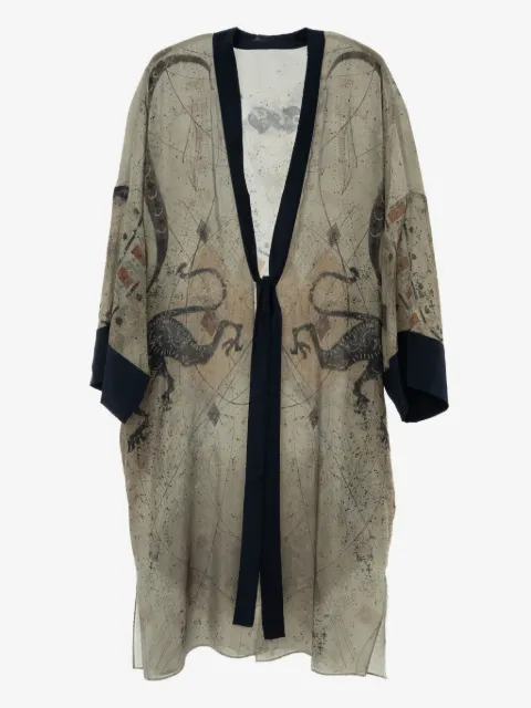 YANGKEHAN dragon-print silk coat