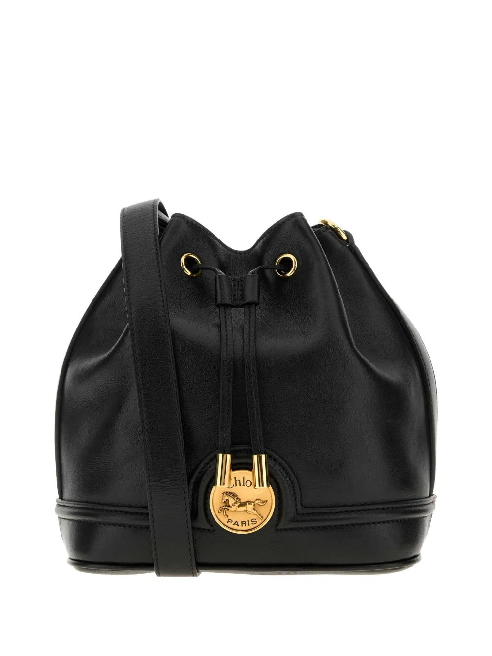 Chloé Chloe Black Leather Bucket Bag In Black