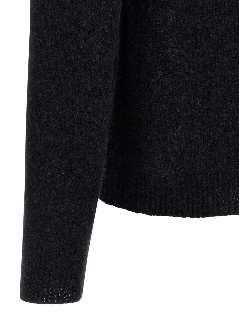 Roberto Collina Textured Knit Hooded Sweater In Virgin Wool In Black