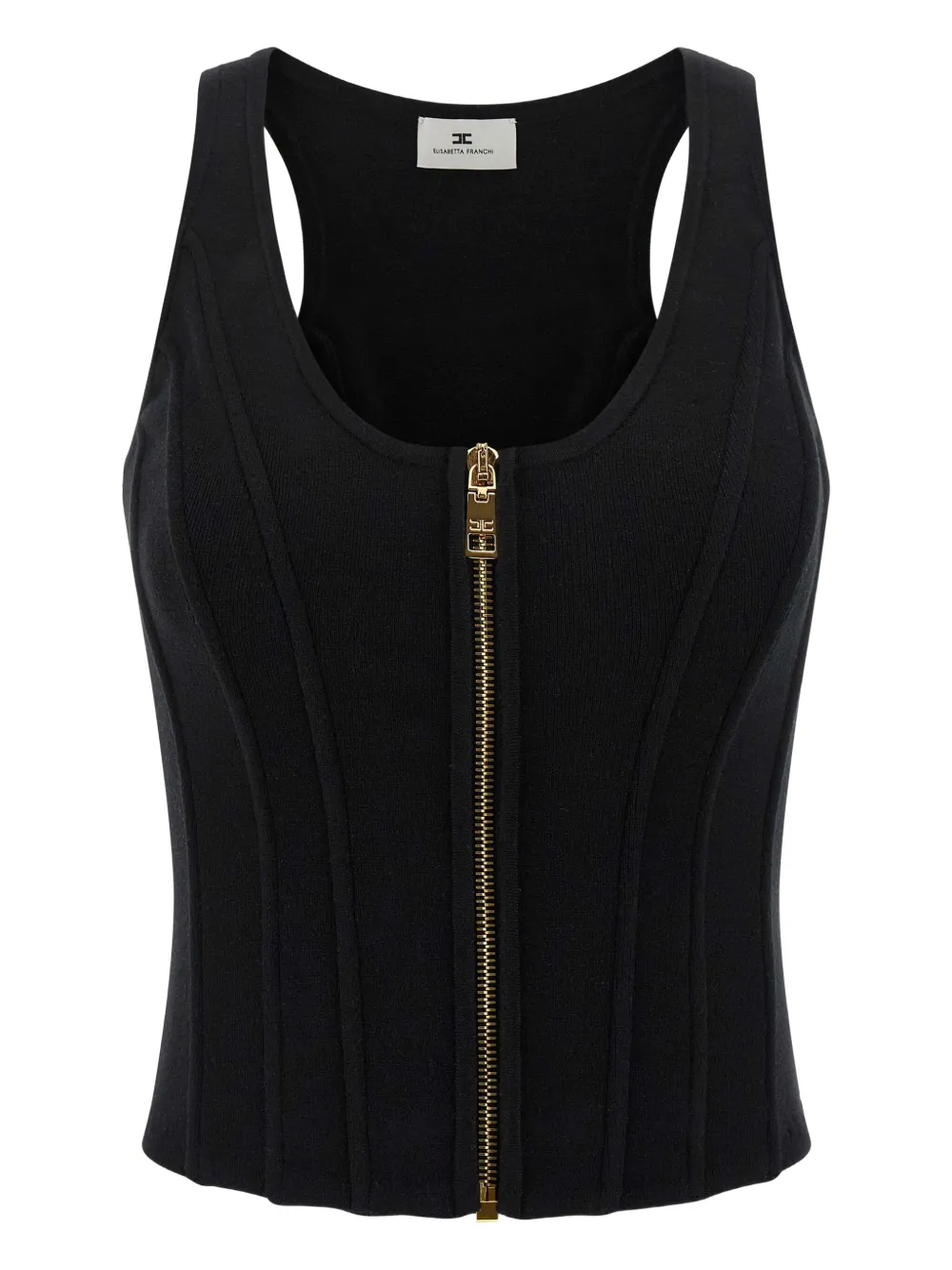 Elisabetta Franchi Bustier zip-front top | Black | Image 1