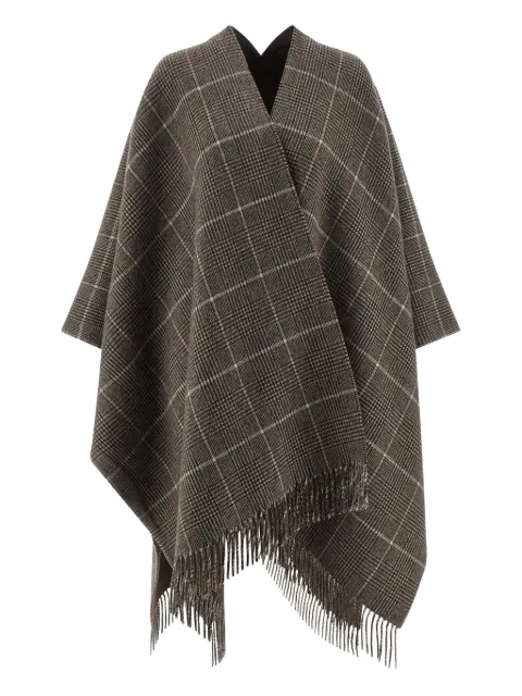 Brunello Cucinelli poncho a cuadros príncipe de Gales