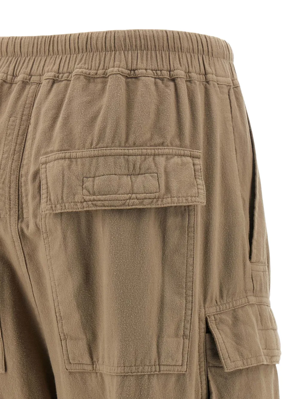 Rick Owens Drkshdw Wide Leg Cargo Pants With Elastic Waist In Brown