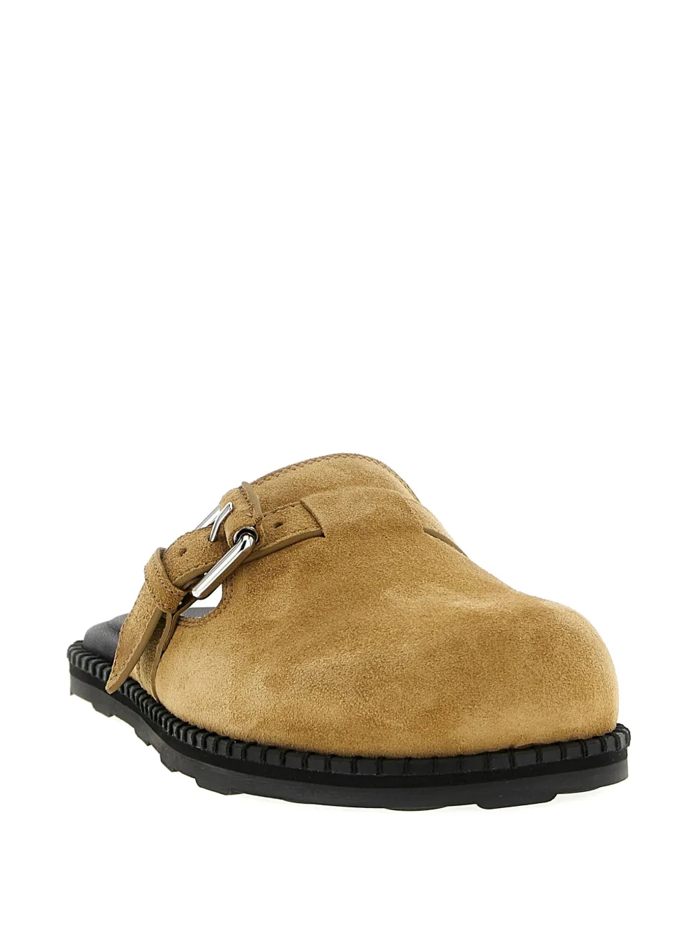 Moschino buckled-strap suede mules Bruin