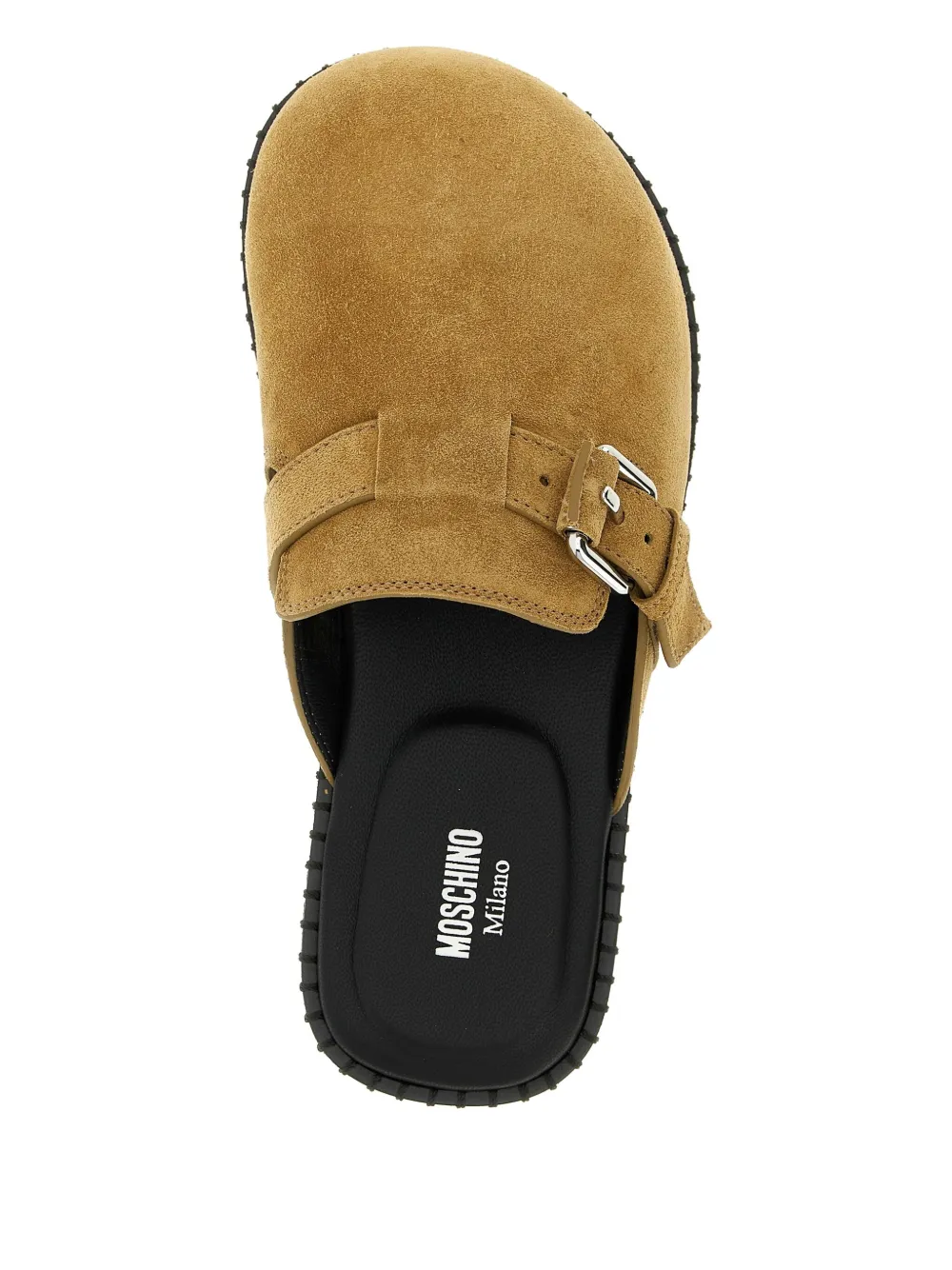 Moschino buckled-strap suede mules Bruin