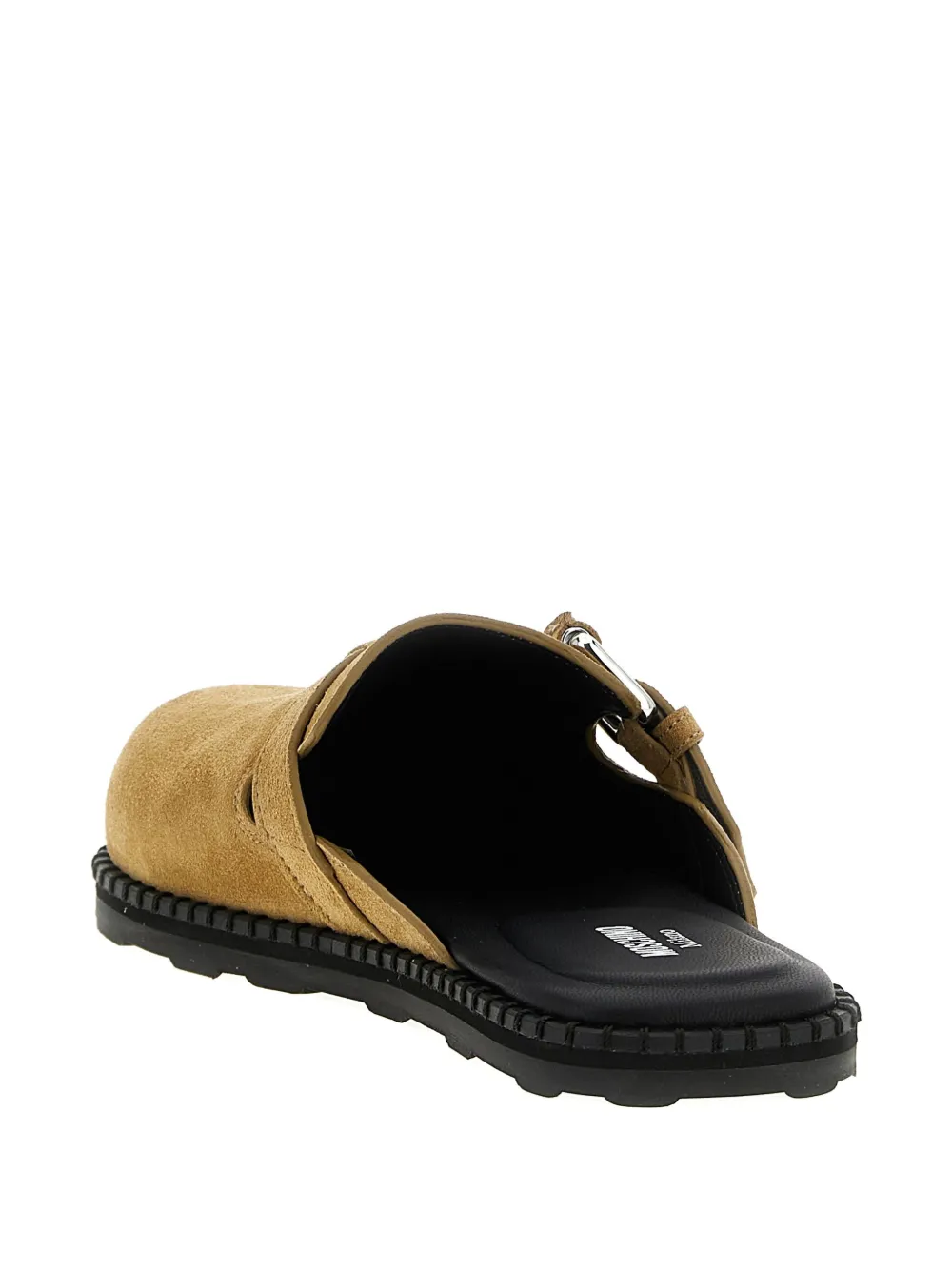 Moschino buckled-strap suede mules Bruin
