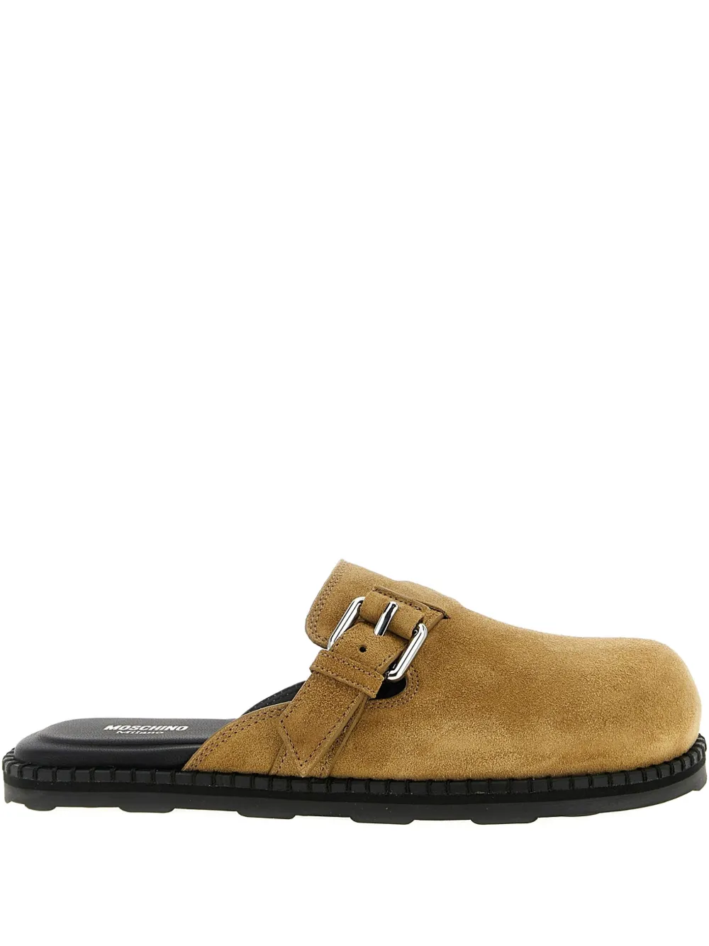 Moschino buckled-strap suede mules Bruin