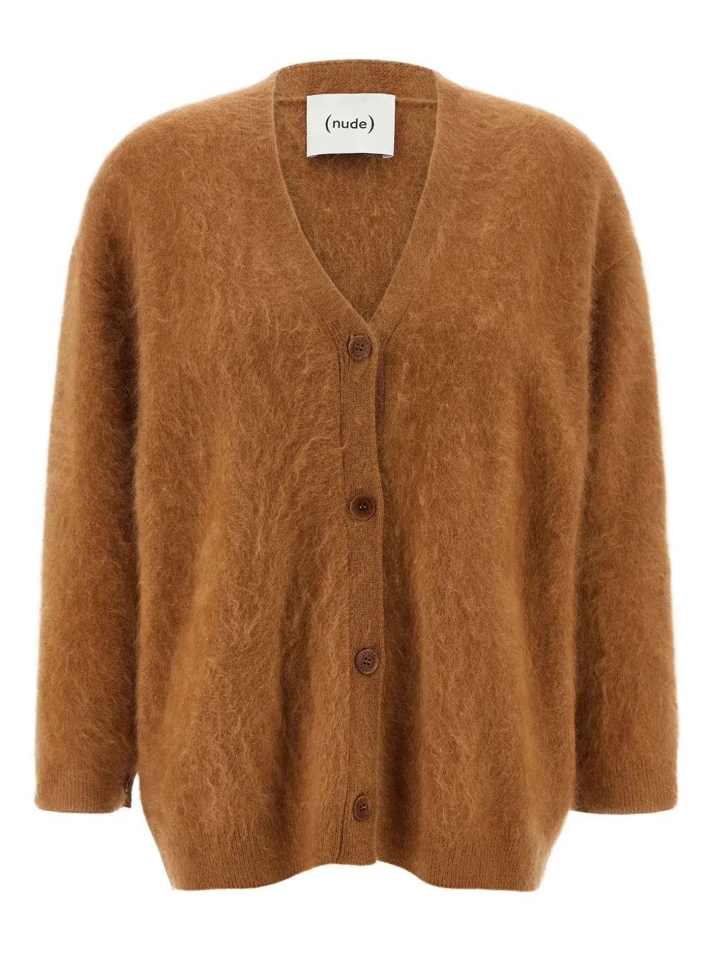 Nude v-neck cardigan | Brown | Image 1