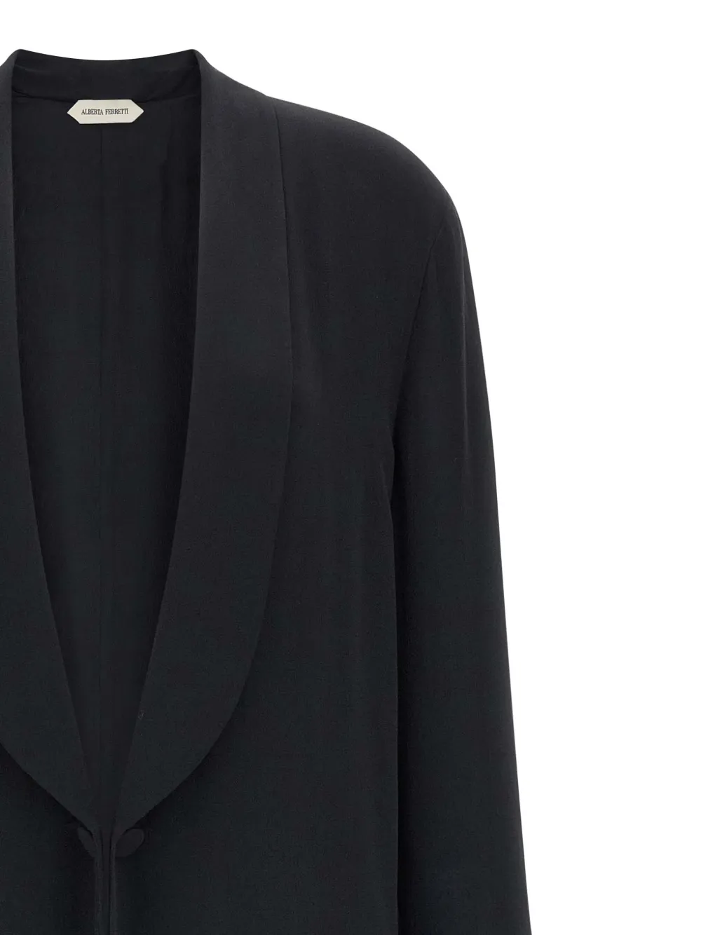 Alberta Ferretti Silk Georgette Coat Coats And Trench Coats Black In Black