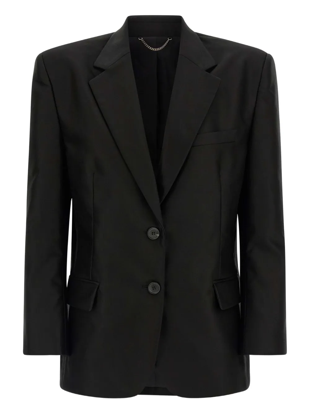 Magda Butrym flower-appliqué single-breasted blazer - ブラック Magda Butrym flower-appliqué single-breasted blazer - ブラック