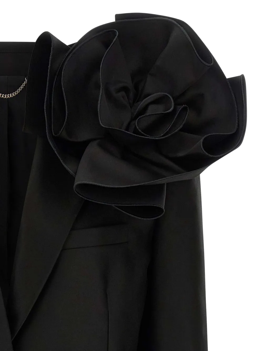Magda Butrym Flower-appliqué Single-breasted Blazer In Black