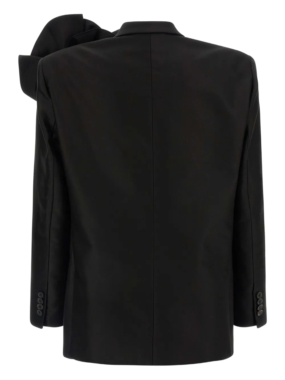 Magda Butrym Flower-appliqué Single-breasted Blazer In Black