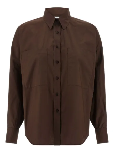 Nude bat-sleeve pocket shirt