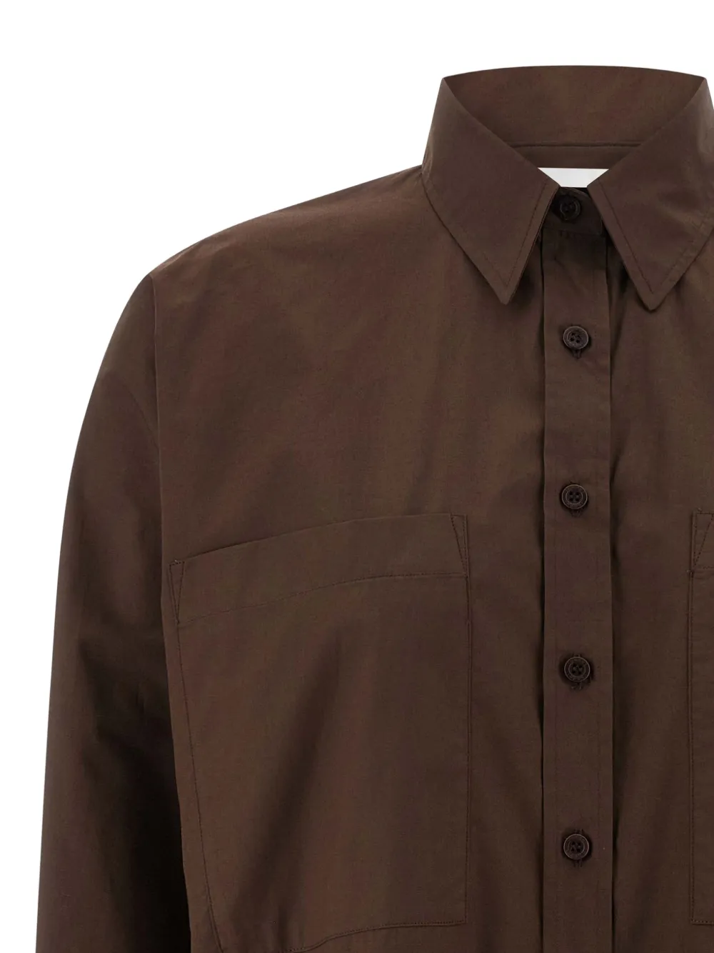 Nude Bat-sleeve Pocket Shirt In Brown