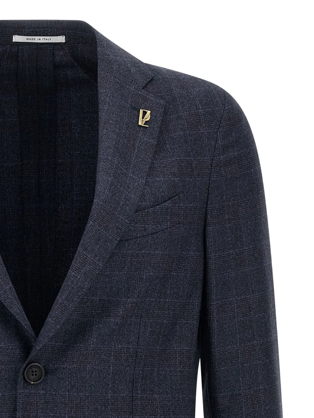 Pal Zileri Geruite blazer met enkele rij knopen Blauw