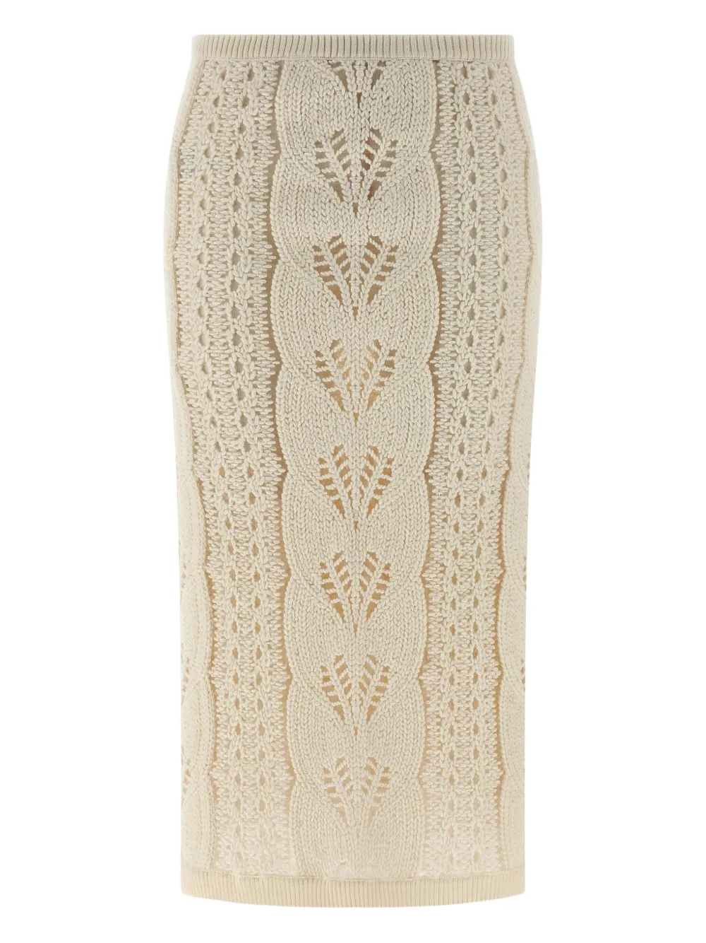 Ermanno Scervino cable-knit midi skirt - Wit