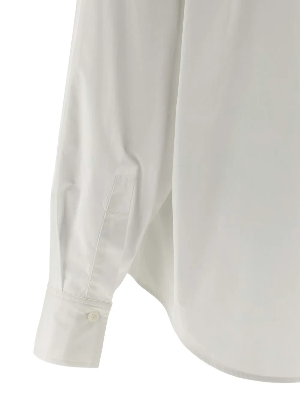 Nude Bat-sleeve Pocket Shirt In White