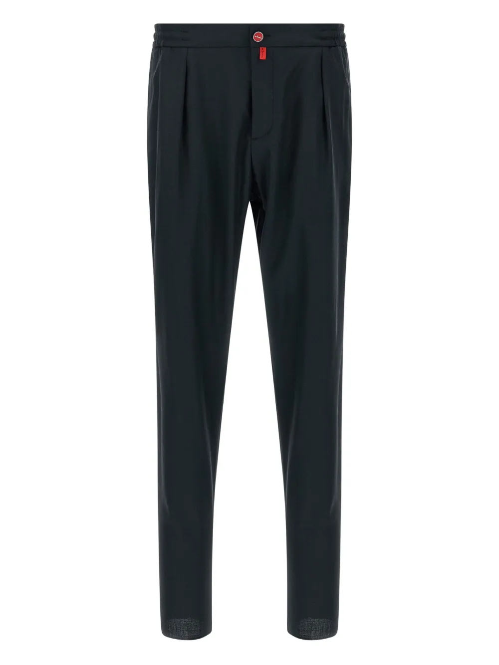 Kiton pleated logo-button trousers | Blue | Image 1