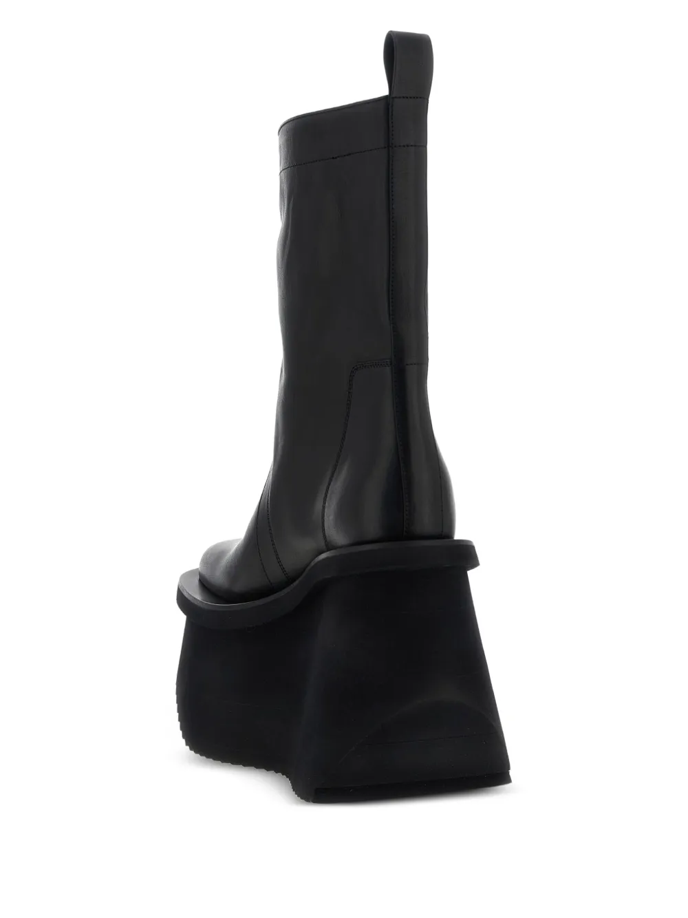 Rick Owens 14mm Factory topstitching platform boots Black