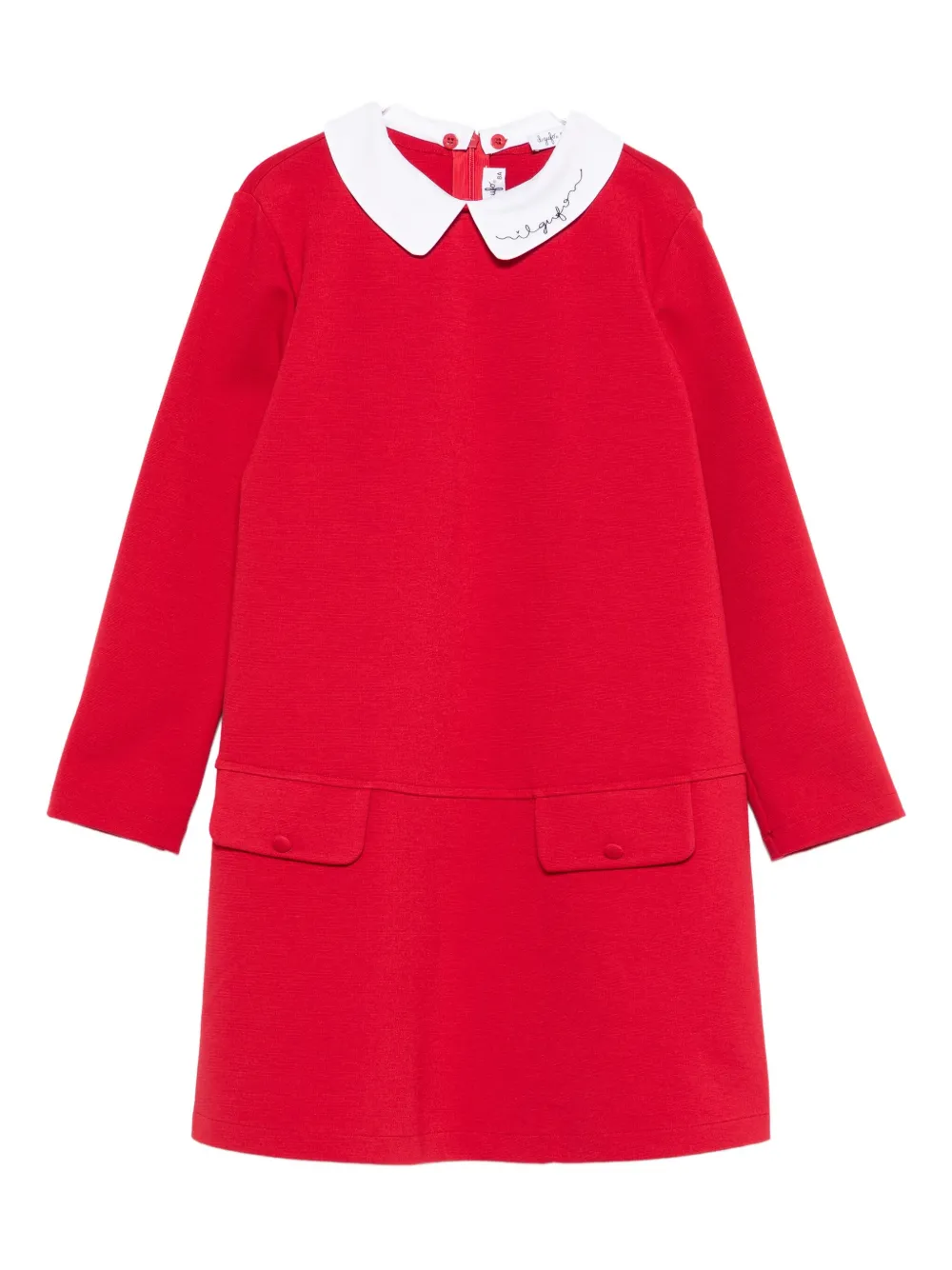 Il Gufo collared pocket dress - レッド Il Gufo collared pocket dress - レッド