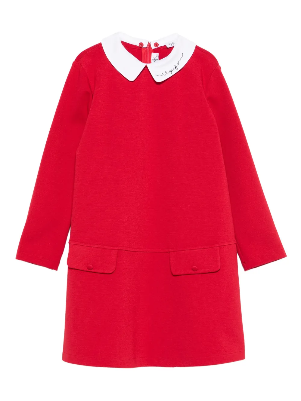 Il Gufo collared pocket dress | Red | Image 1