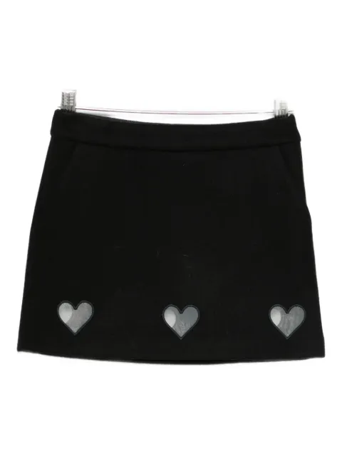 Simonetta heart-appliqué skirt
