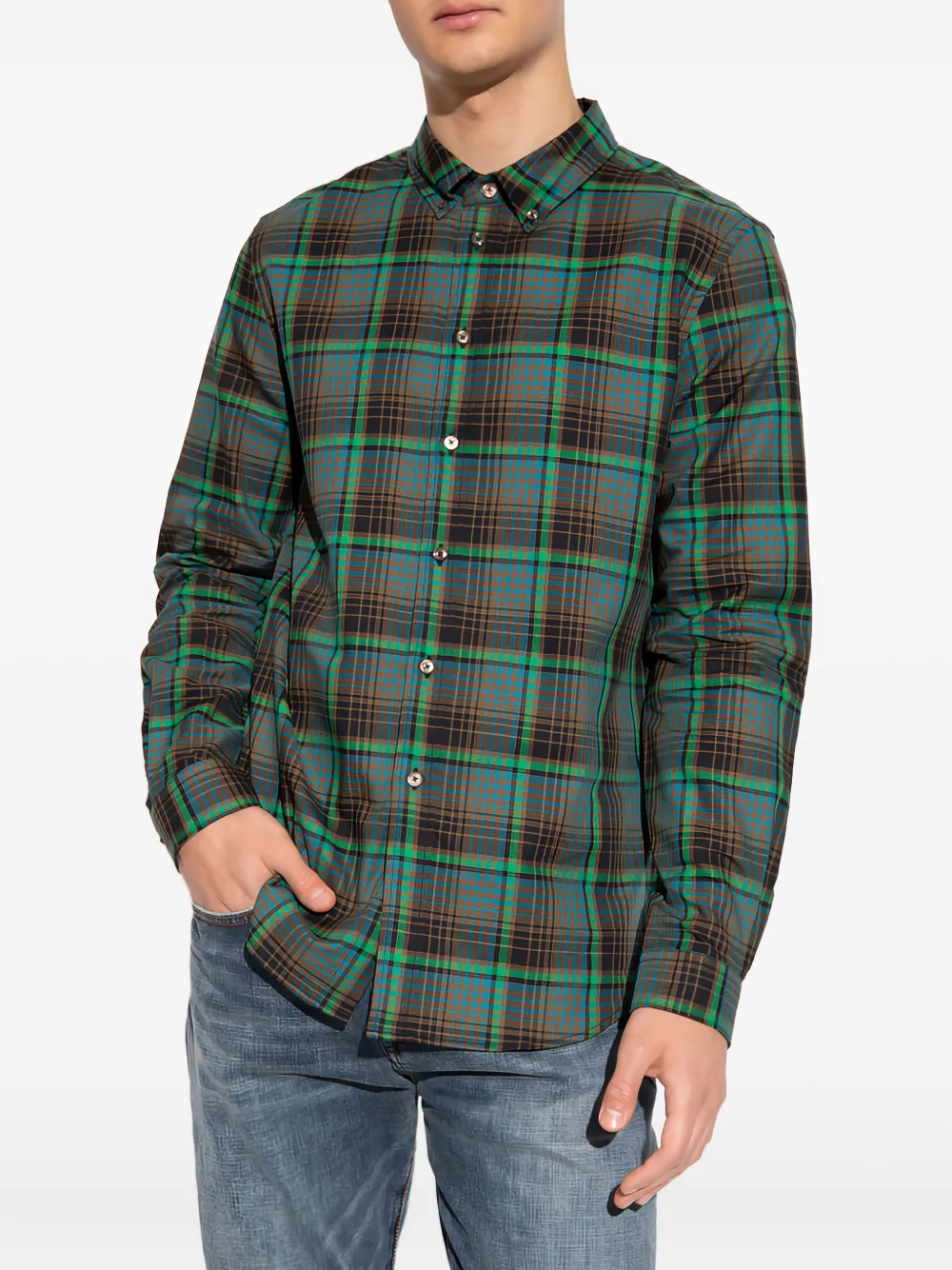 Paul Smith Geruit overhemd Groen