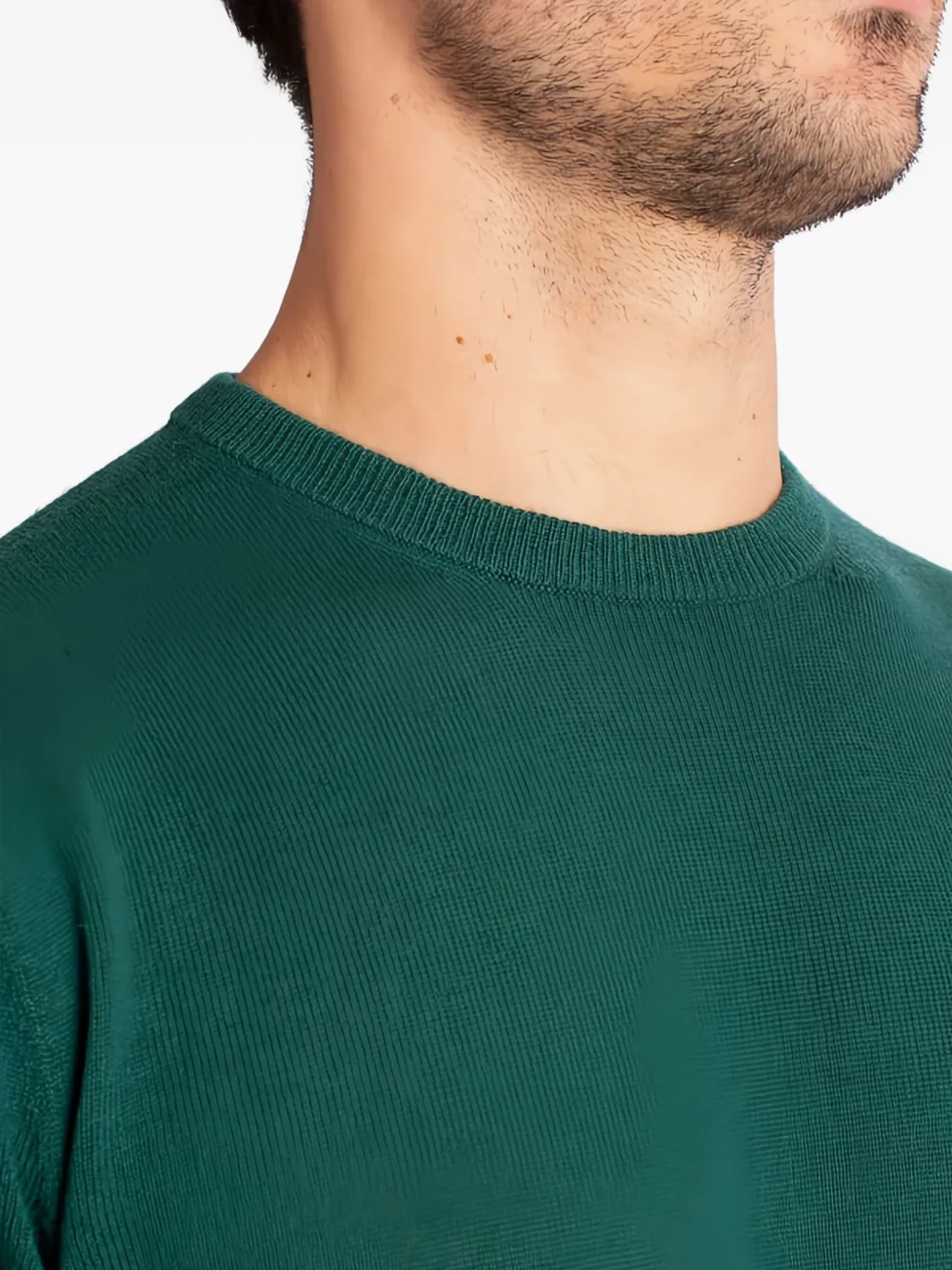 Mc2 Saint Barth Ribbed Crew Neck Long Sleeve Sweater In Multi