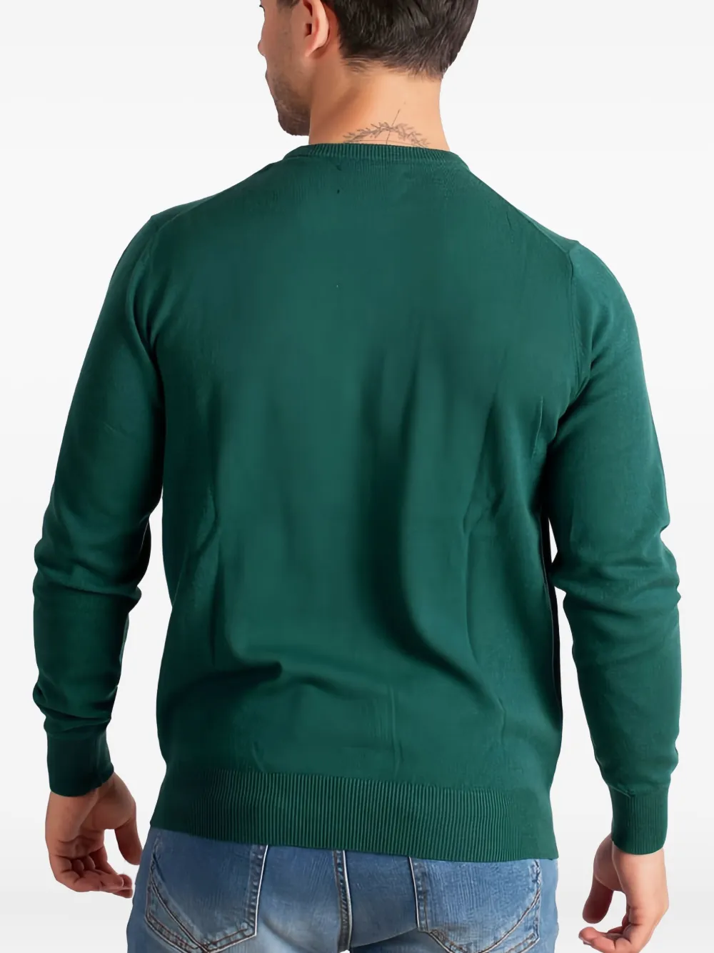 Mc2 Saint Barth Ribbed Crew Neck Long Sleeve Sweater In Multi