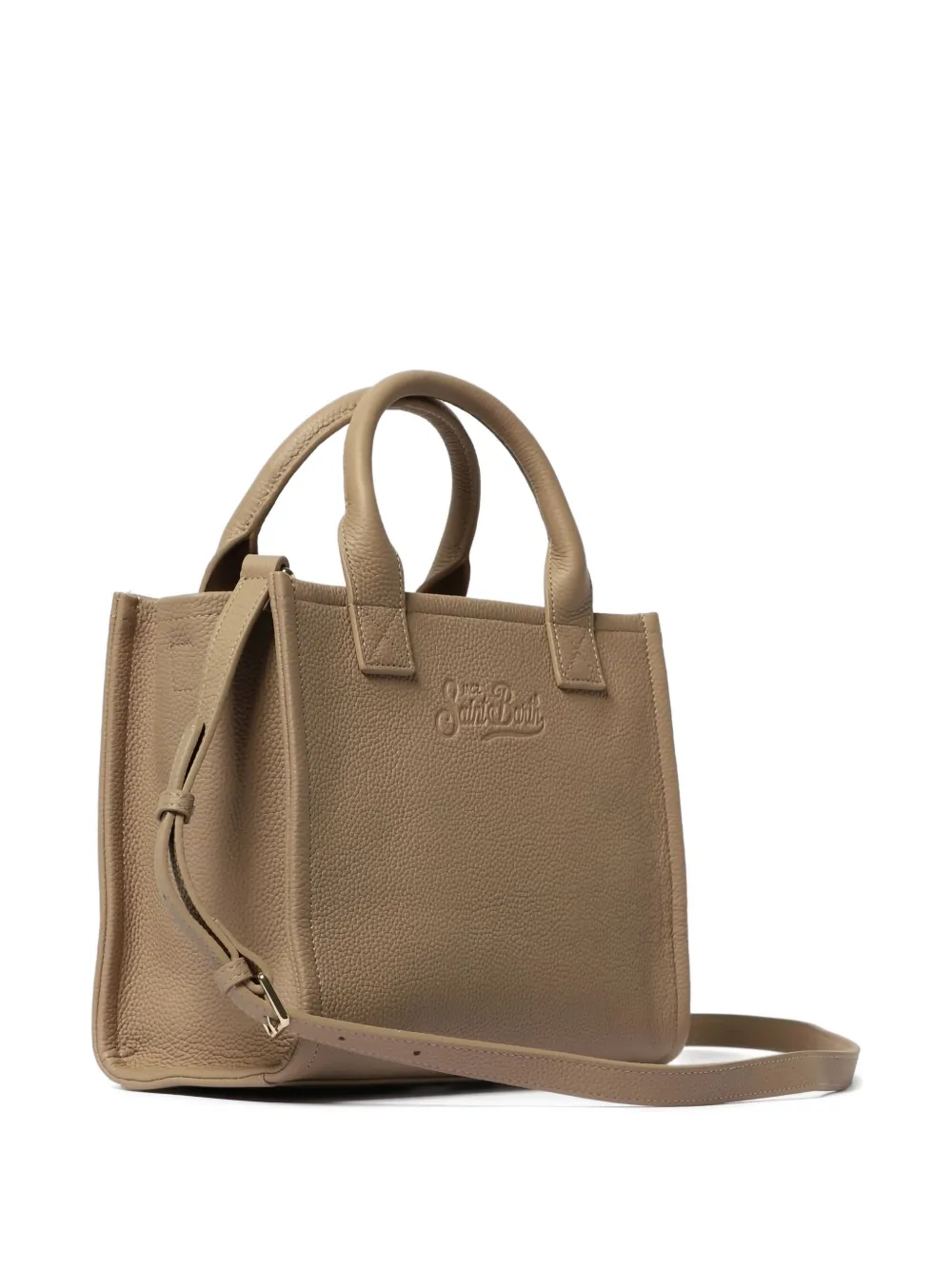 Mc2 Saint Barth Mini Vanity Debossed Tote Bag In Neutral
