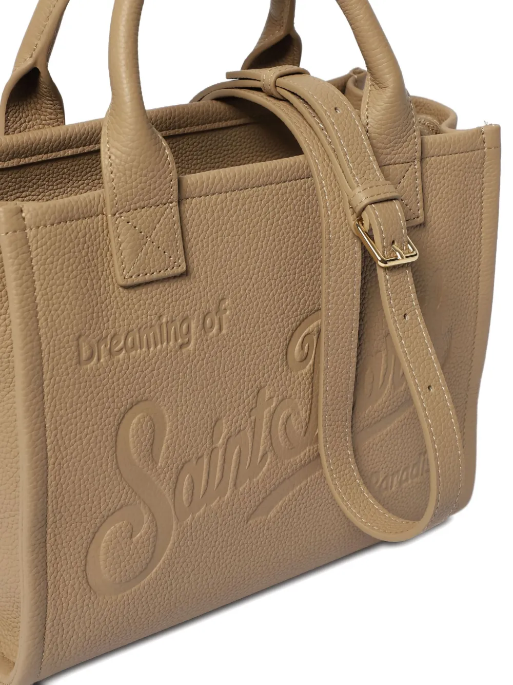 Mc2 Saint Barth Mini Vanity Debossed Tote Bag In Neutral