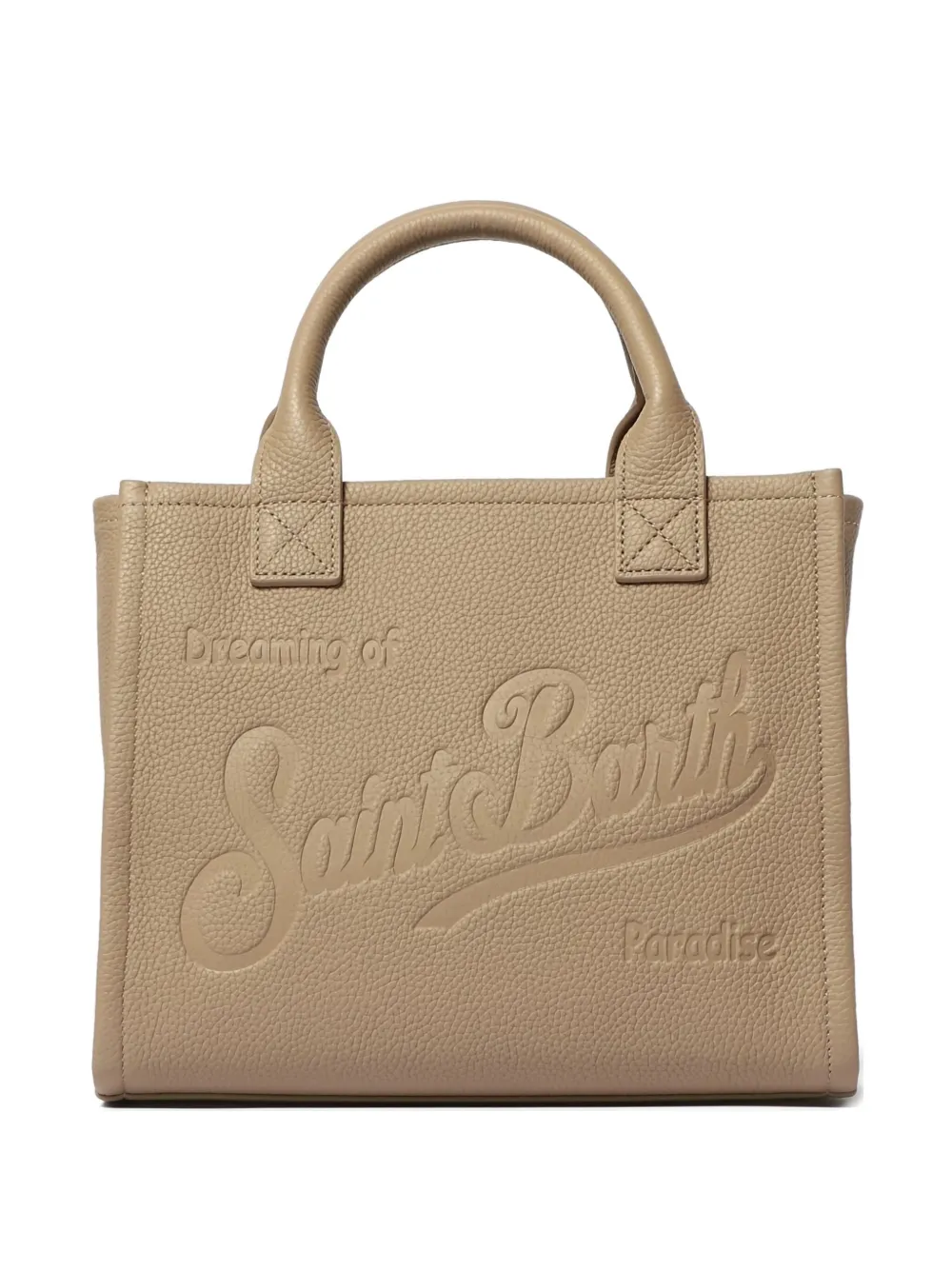 Mc2 Saint Barth Mini Vanity Debossed Tote Bag In Neutral
