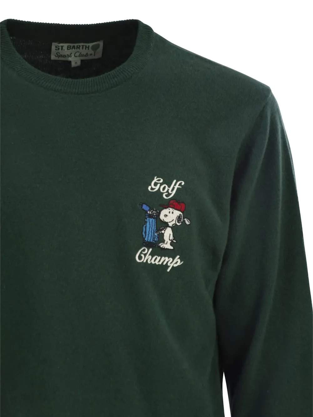 Mc2 Saint Barth Crew Neck Sweatshirt With Long Sleeves And Embroidery In Green