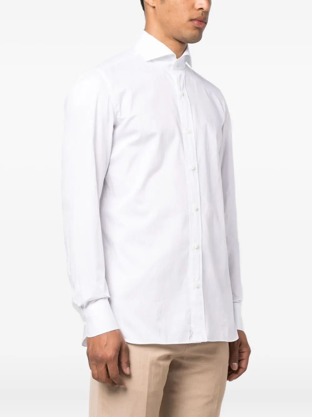Borrelli long-sleeve button-down shirt - Wit