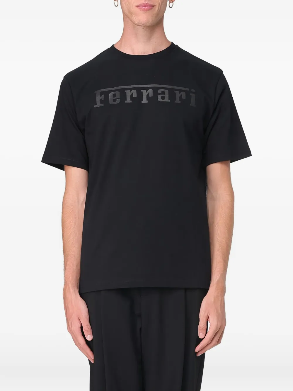 Ferrari Black Cotton T-shirt