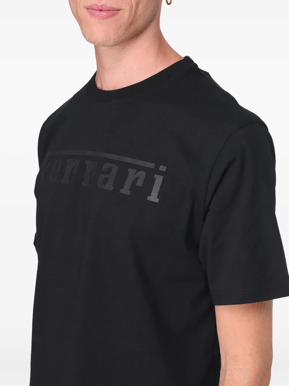 Ferrari Black Cotton T-shirt