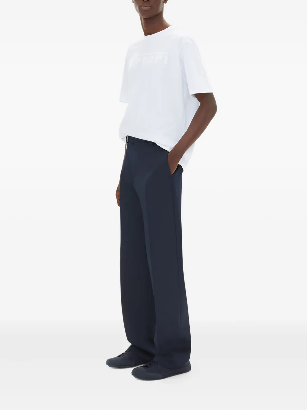 Ferrari Logo Print Lightweight Cotton T-shirt In White