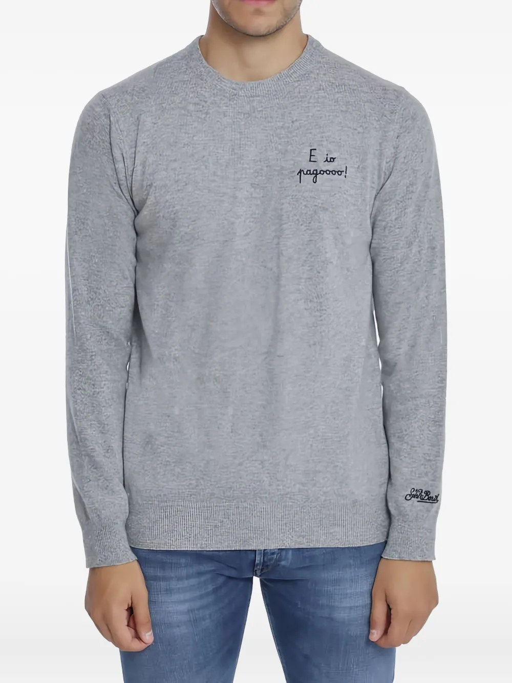 Mc2 Saint Barth Heron Embroidered Sweatshirt In Gray
