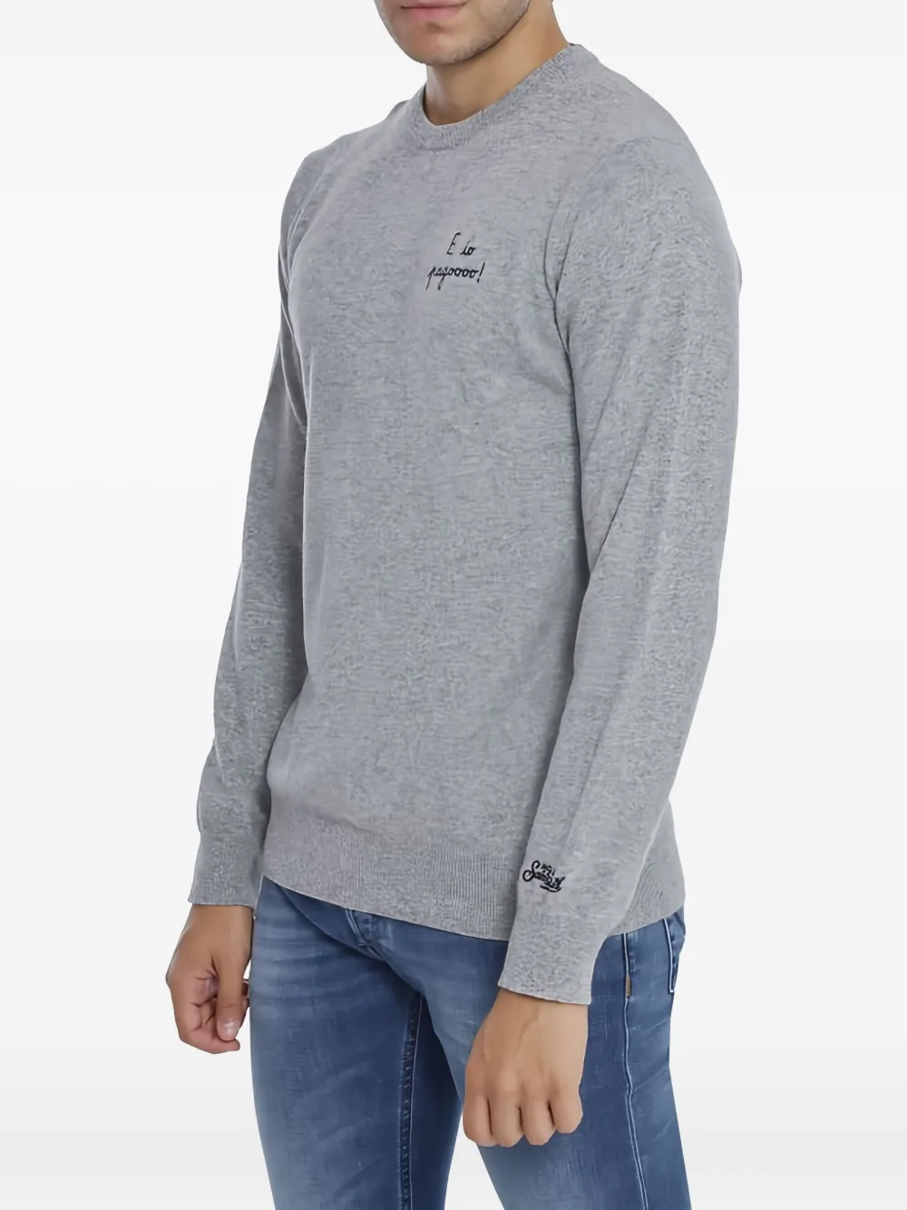 Mc2 Saint Barth Heron Embroidered Sweatshirt In Gray