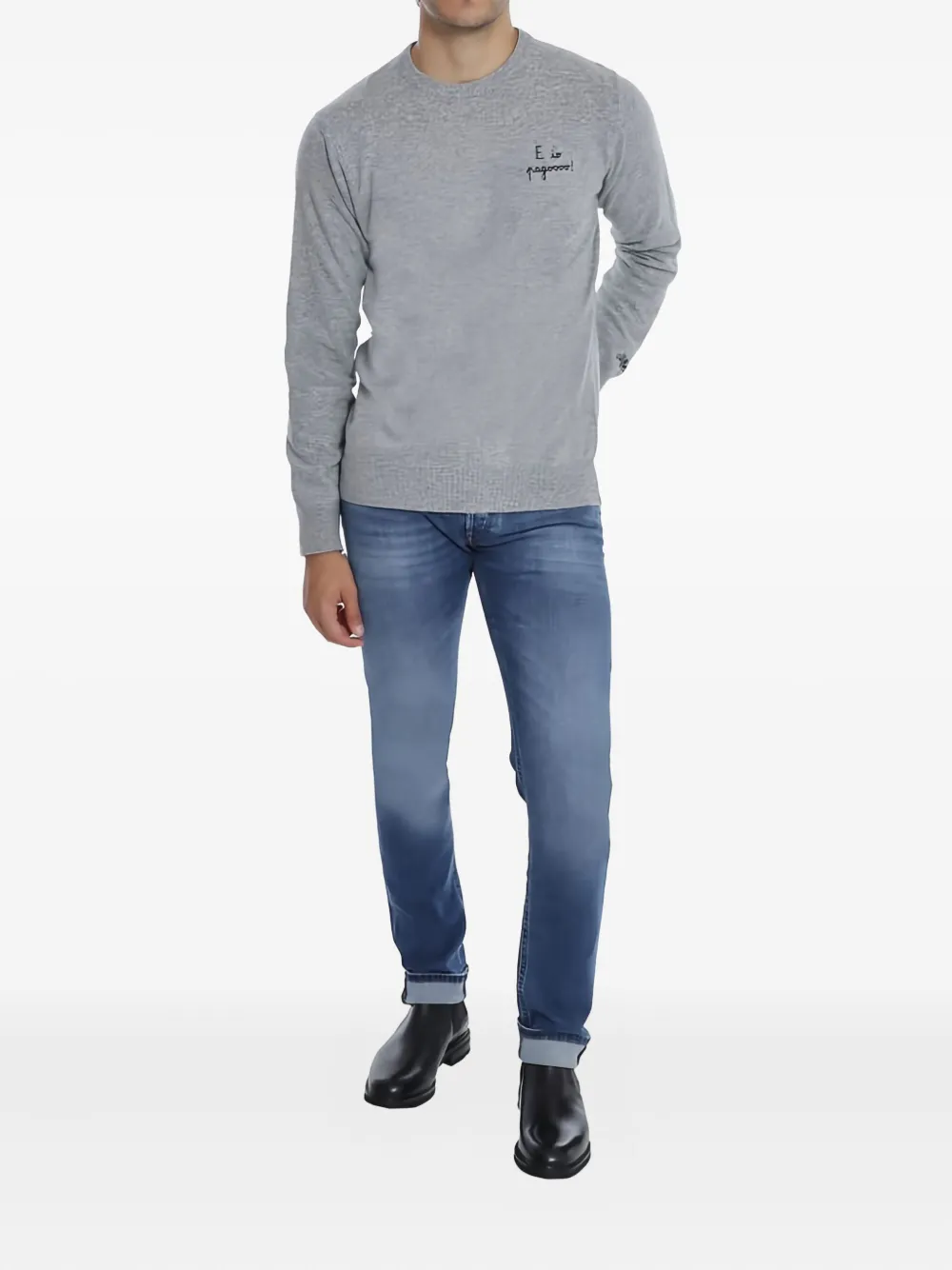 MC2 Saint Barth Heron sweater met borduurwerk - Grijs