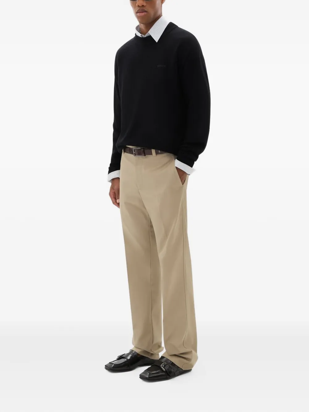 Ferrari Crew-neck Sweater In Wool And Cashmere In Black