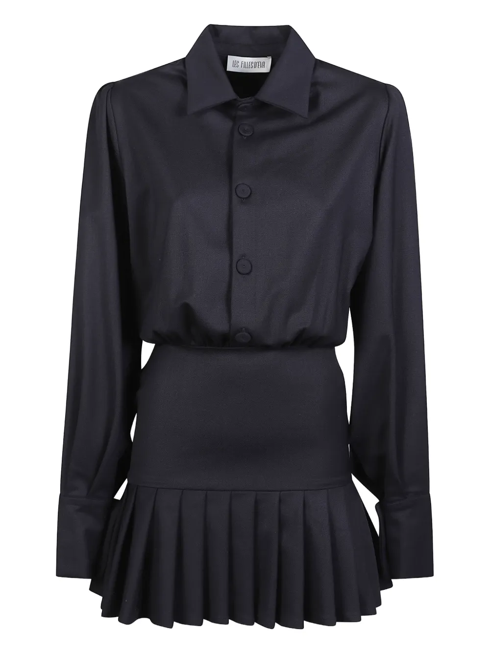 Les Filles d'Eva pleated shirt mini dress - Blu